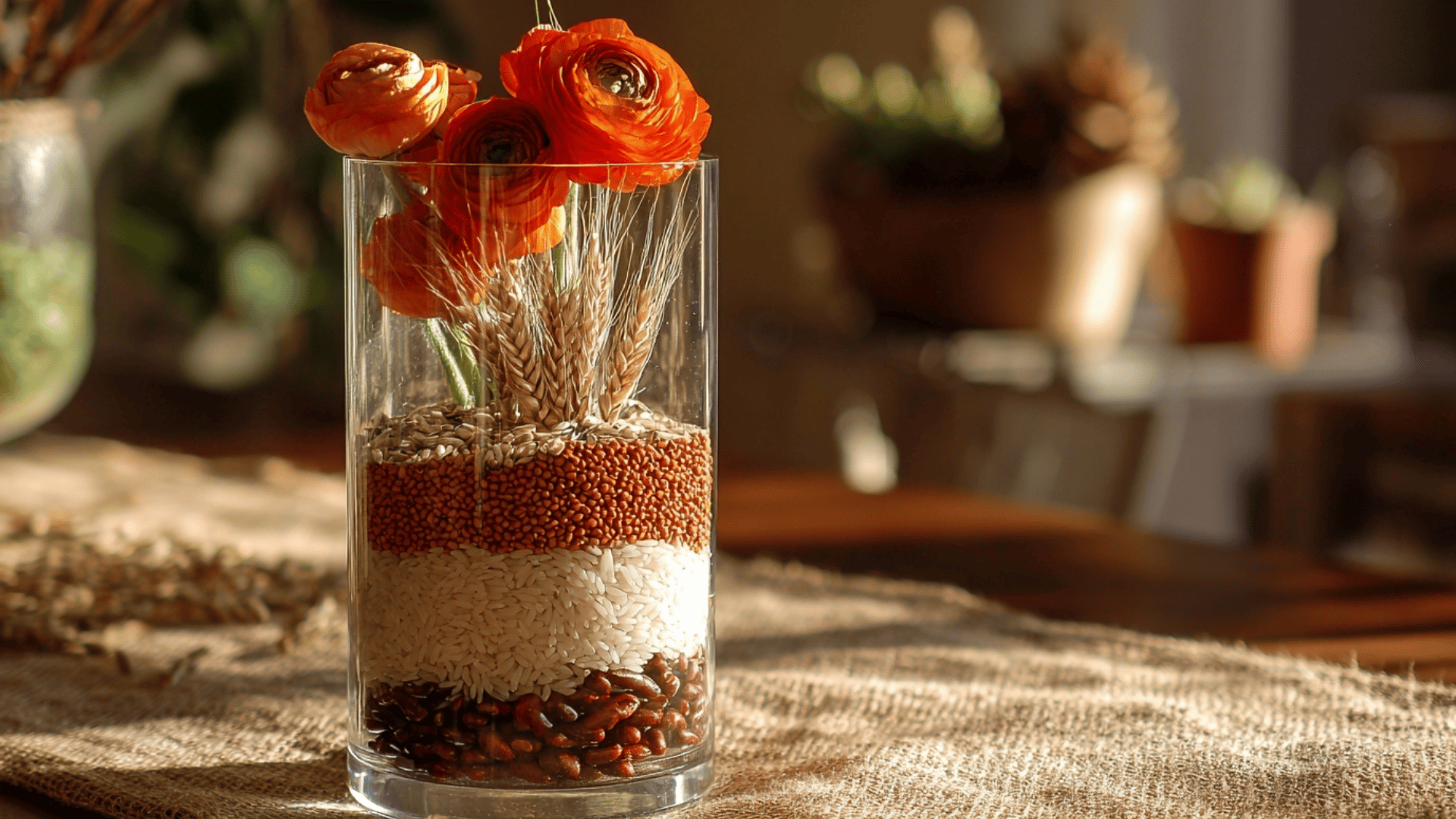 Rice Filled Harvest Vases