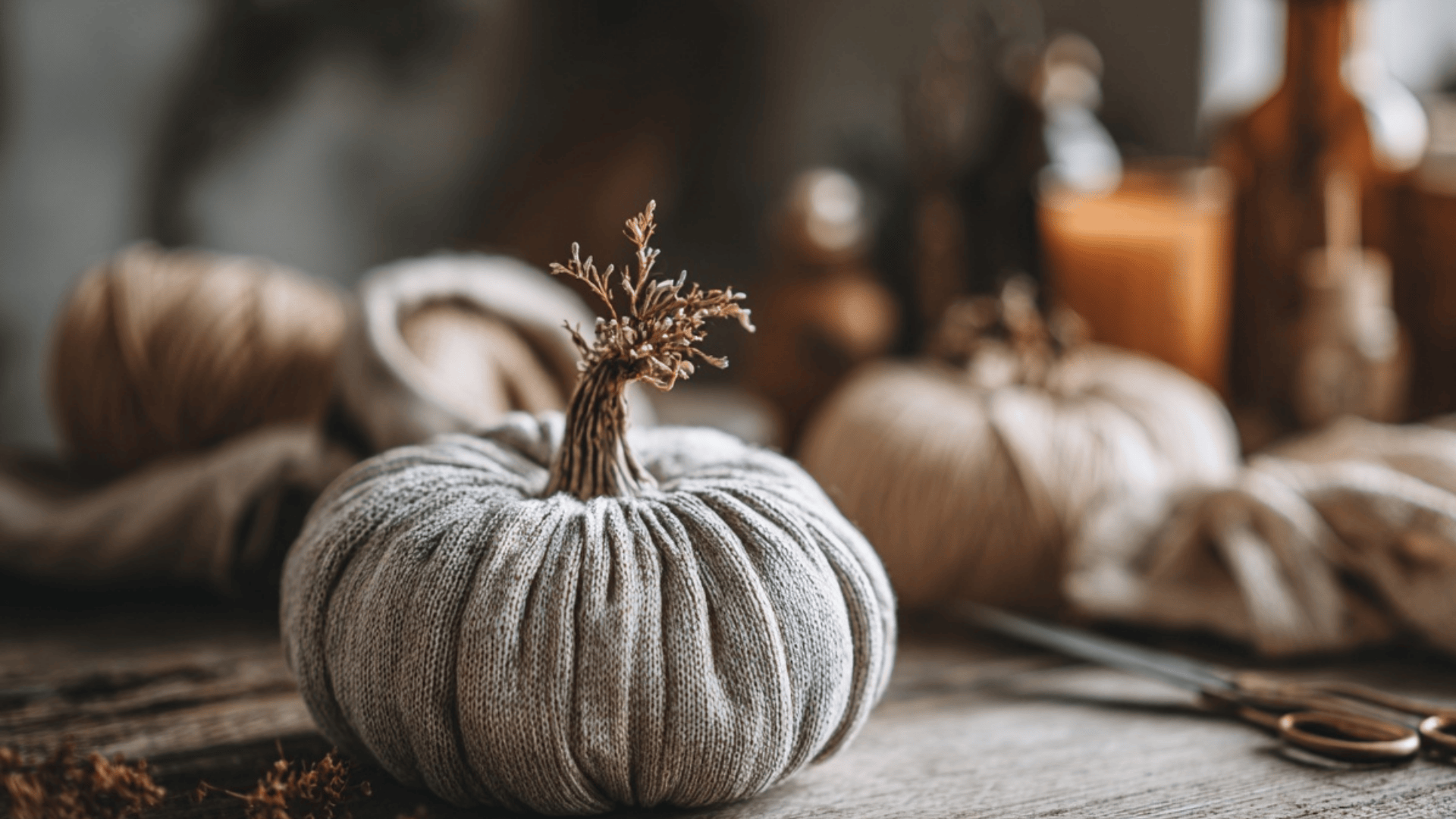 Sweater-Wrapped Fabric Pumpkins