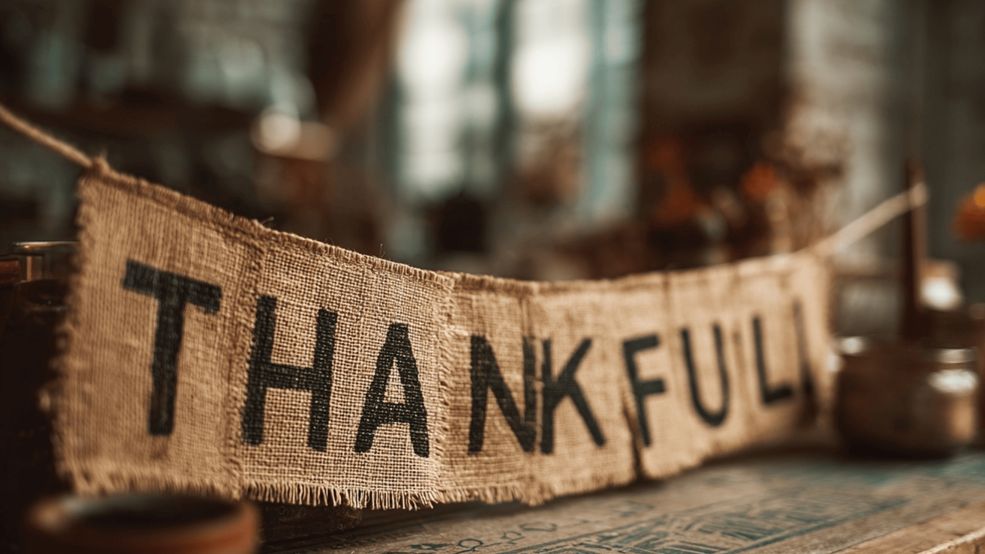 Thankful Burlap Banner