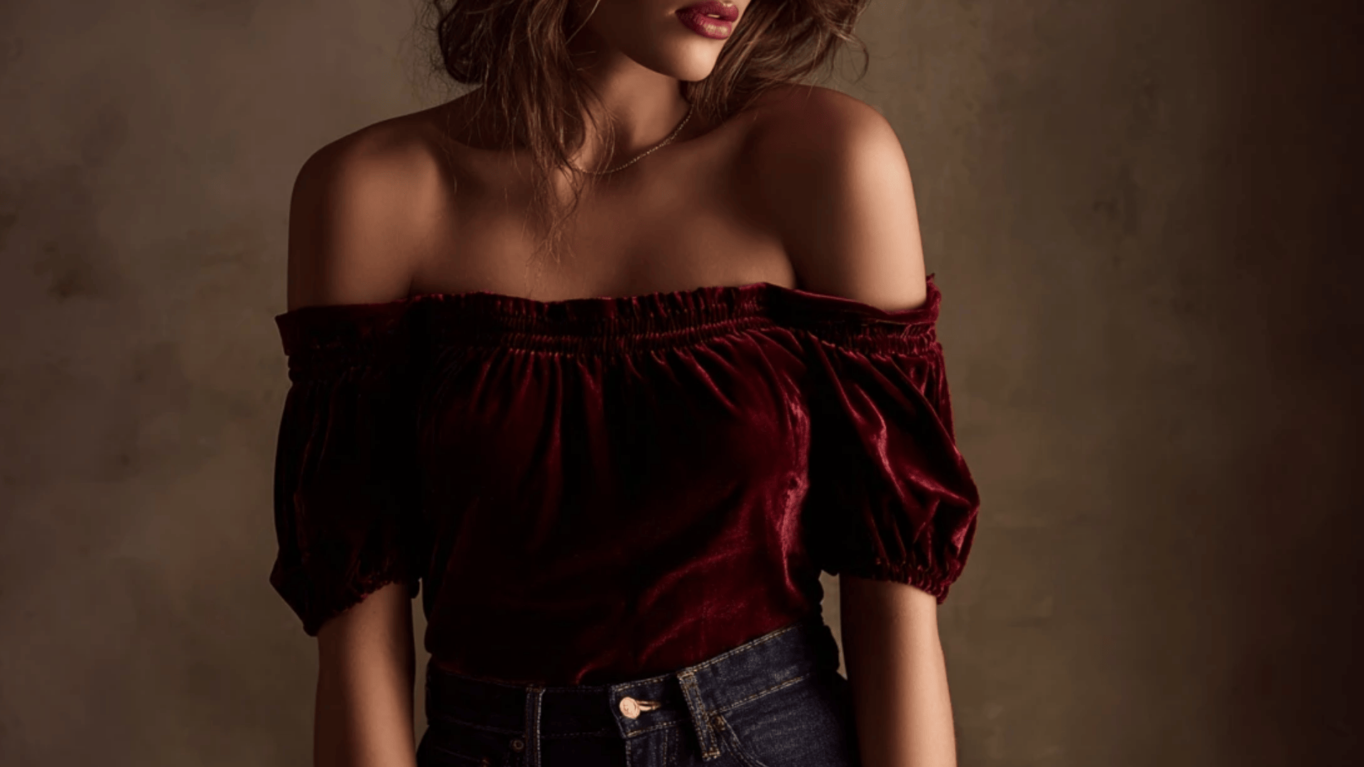 Velvet Off Shoulder Blouse
