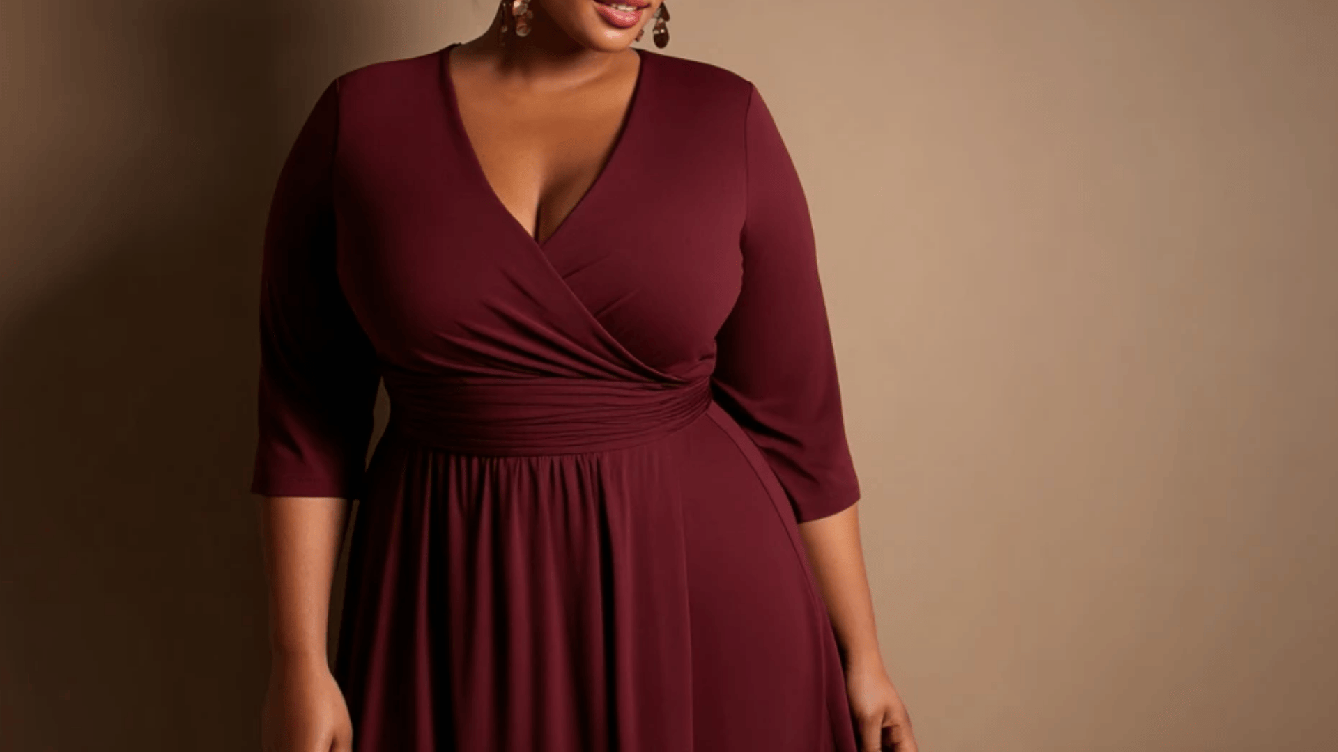 Wrap Dress in Deep Burgundy