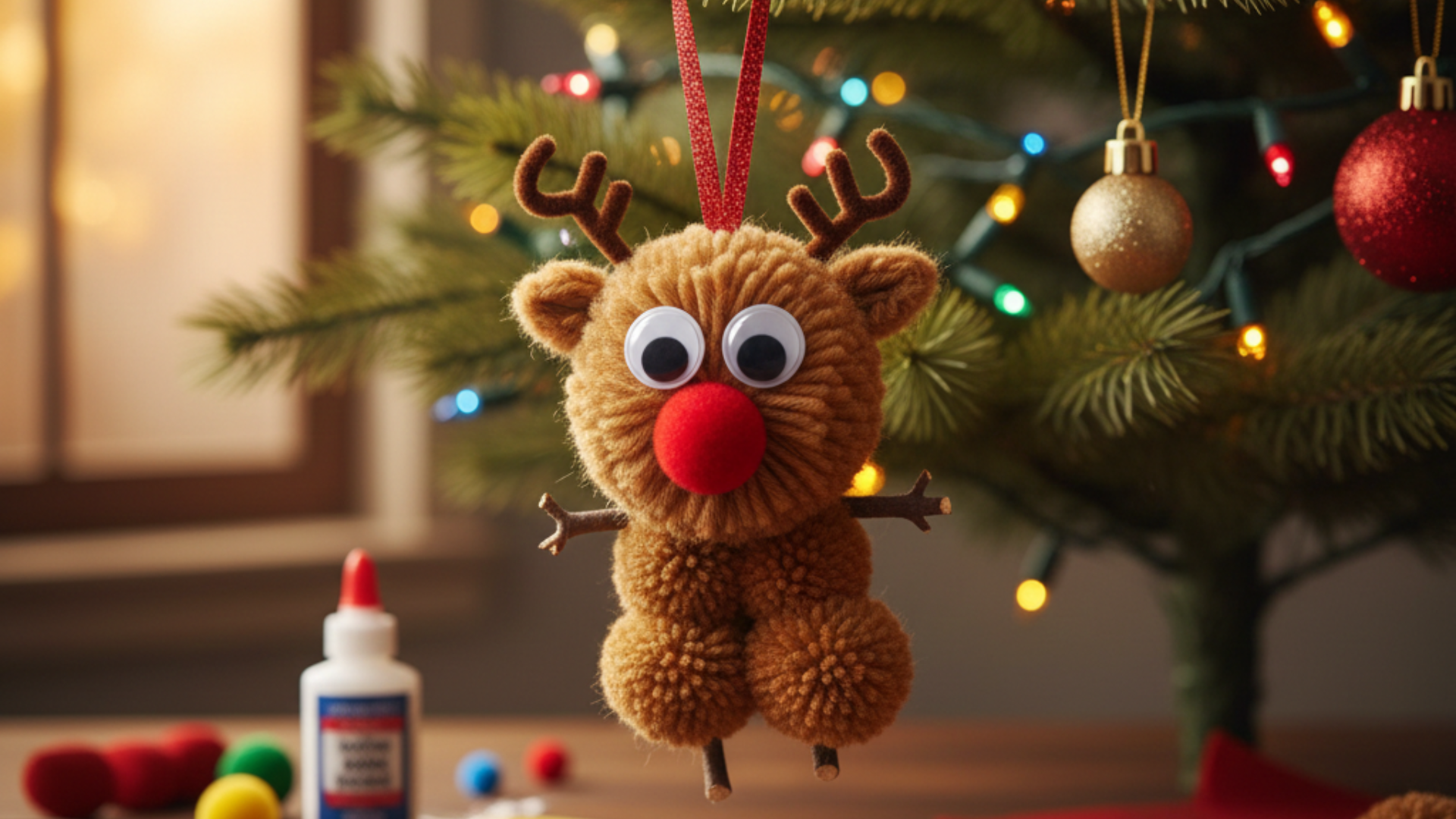 Pom-Pom Reindeer Ornament