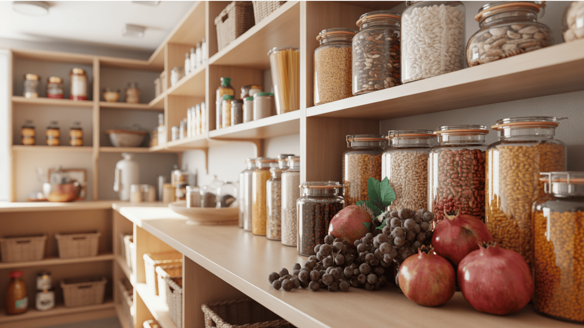 filling the pantry with food
