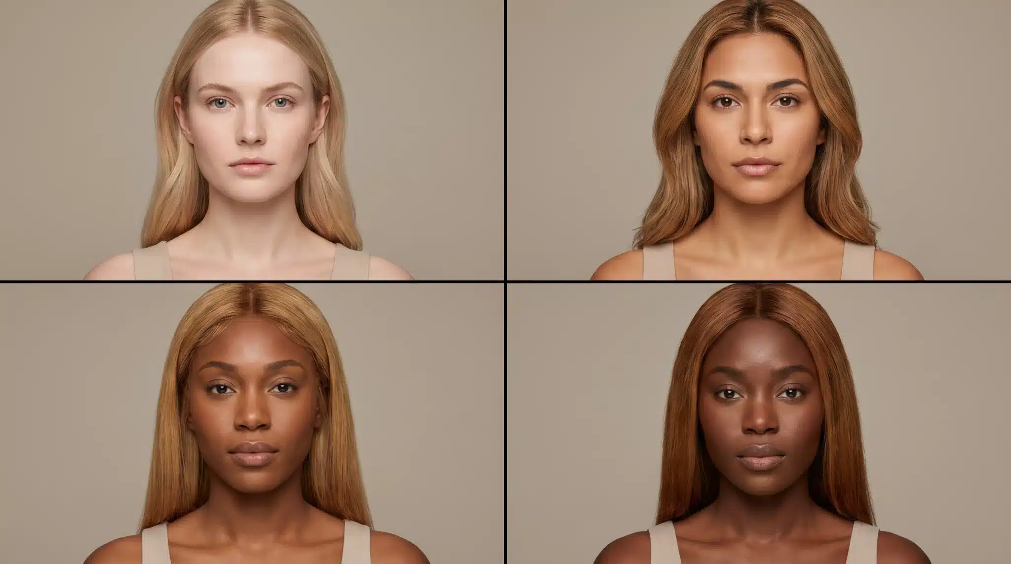 Three individuals from behind showing dark blonde, light brown, and medium brown hair with wavy textures and highlights