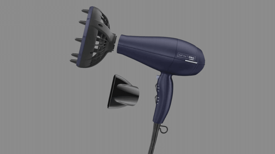 InfinitiPRO Conair advanced dryer with diffuser attachment with prongs