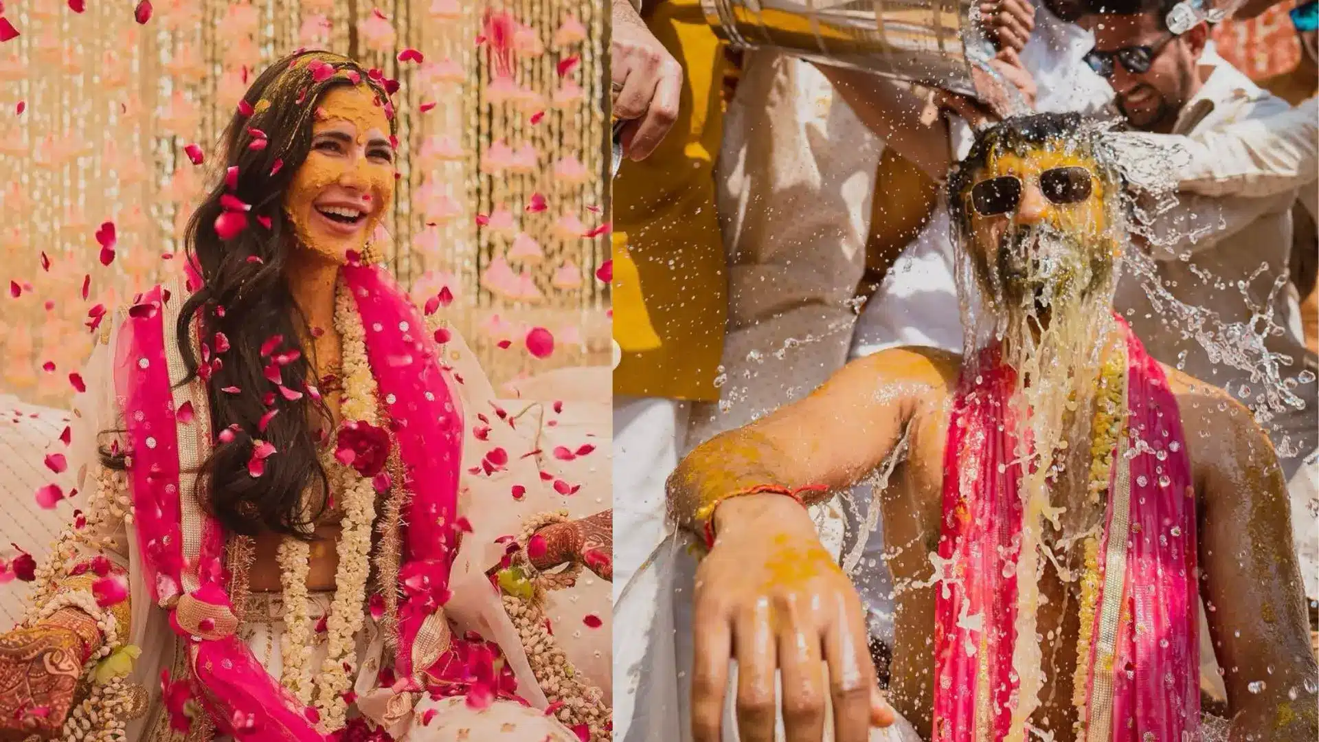 Katrina Kaif and Vicky Kaushal during their Haldi ceremony