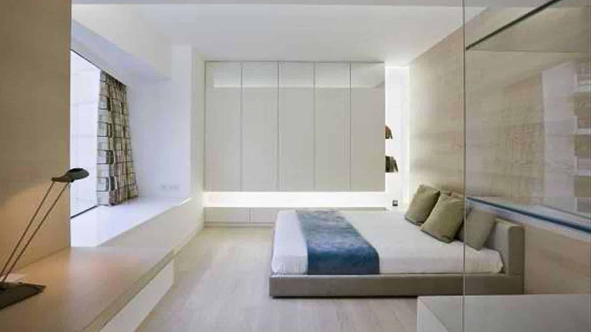 Kim Kardashian bedroom minimalist calm design neutral tones