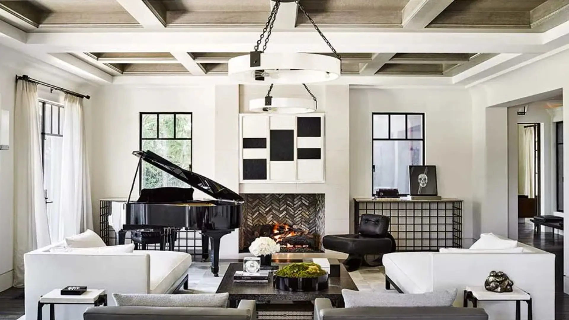 Kourtney Kardashian house Calabasas interior modernist furniture living room