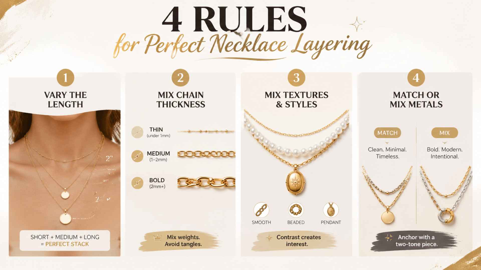 Rules for necklace layering