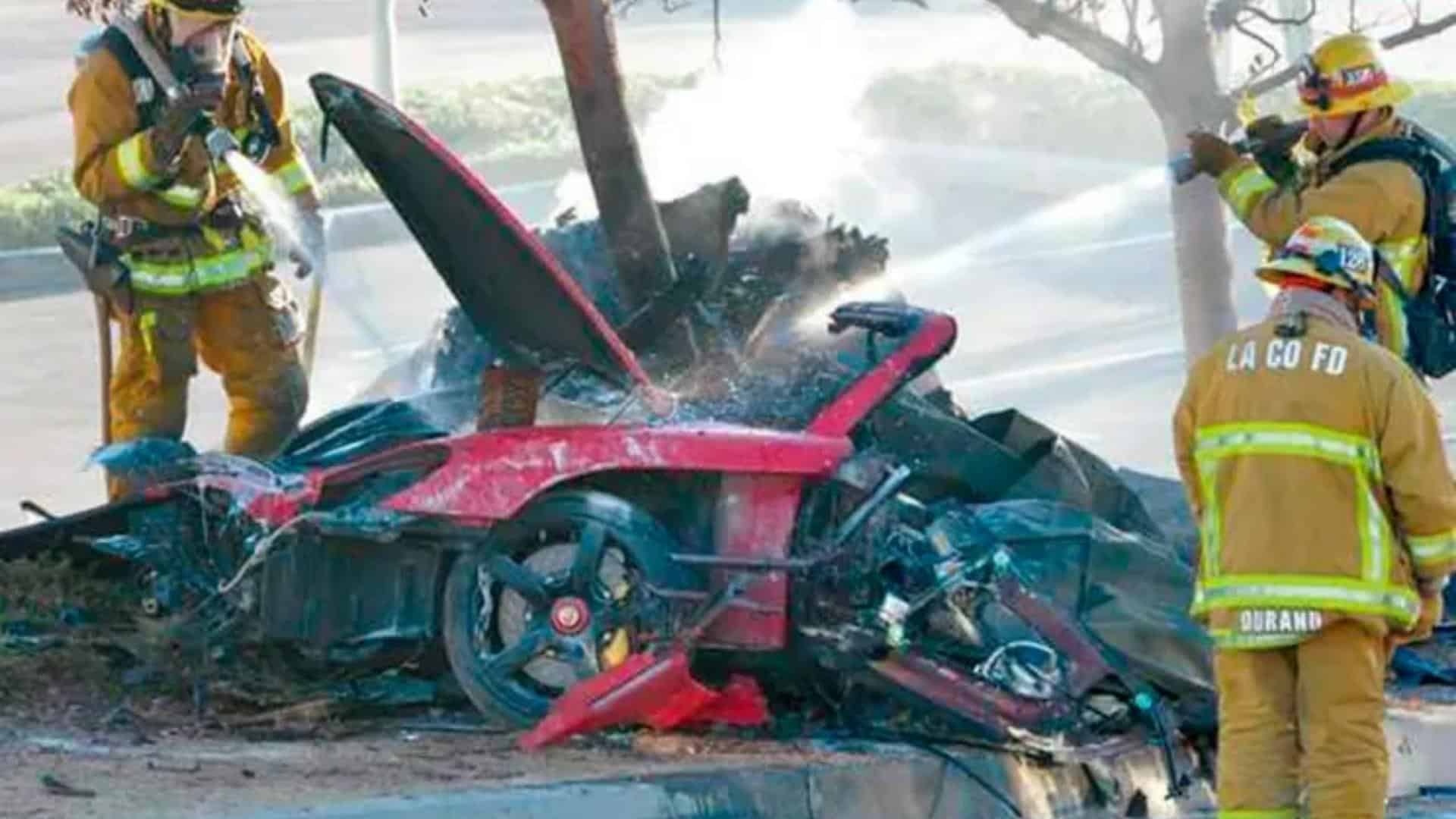 The scene of the crash that killed Paul Walker.