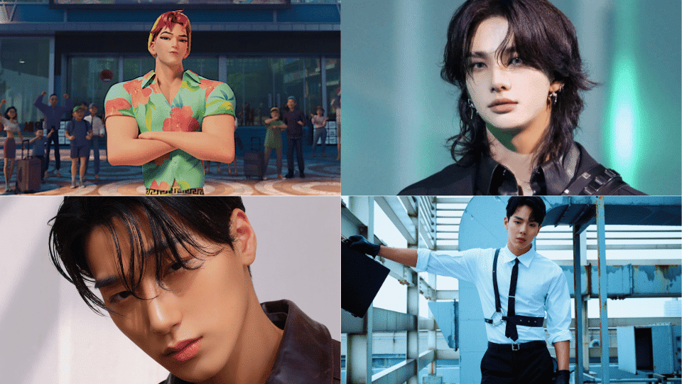 Abby with his role inspiration Hyunjin,San and Shownu