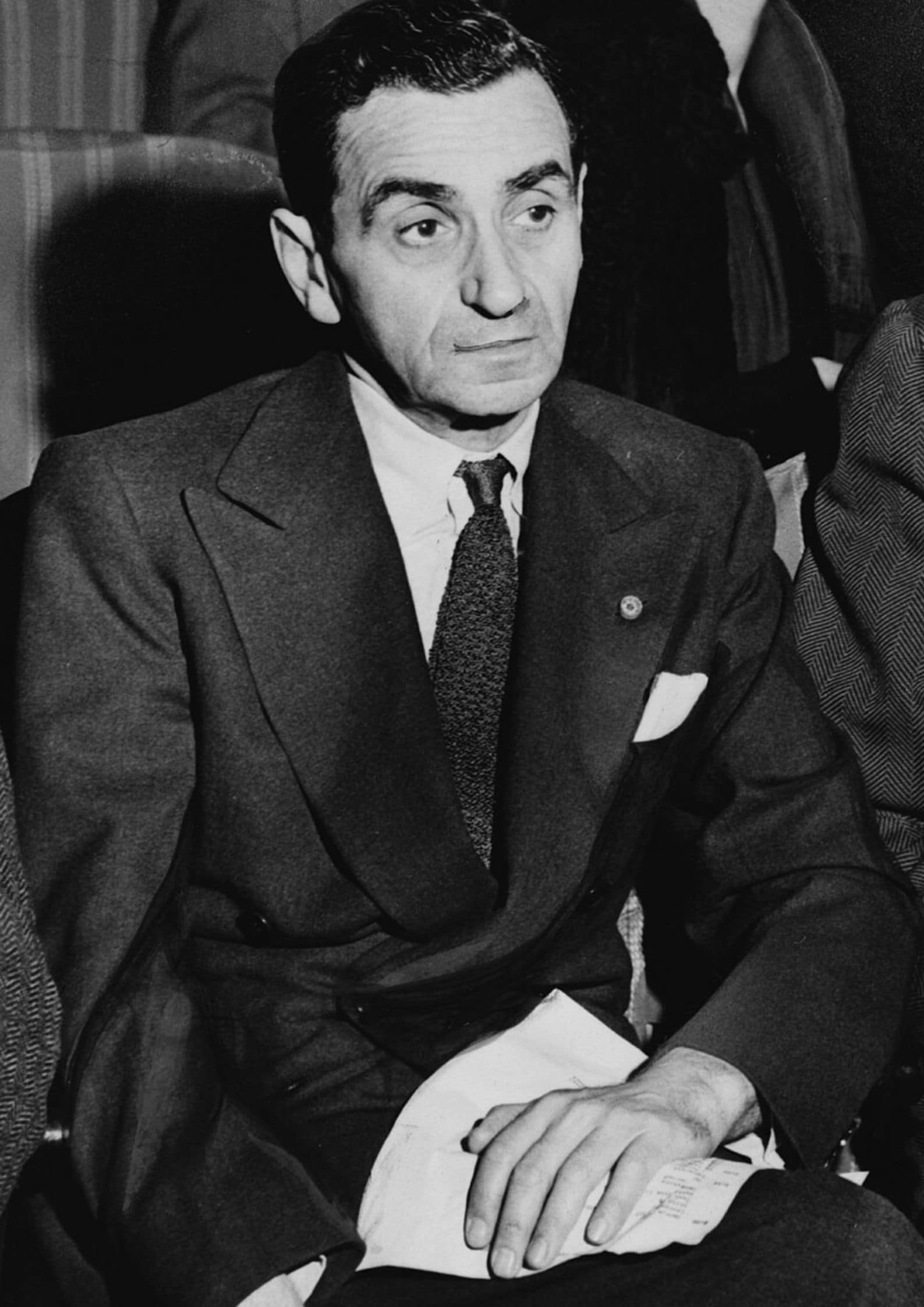 Black and white photograph of Irving Berlin, Russian Empire-born Jewish American songwriter known for White Christmas and God Bless America (1)