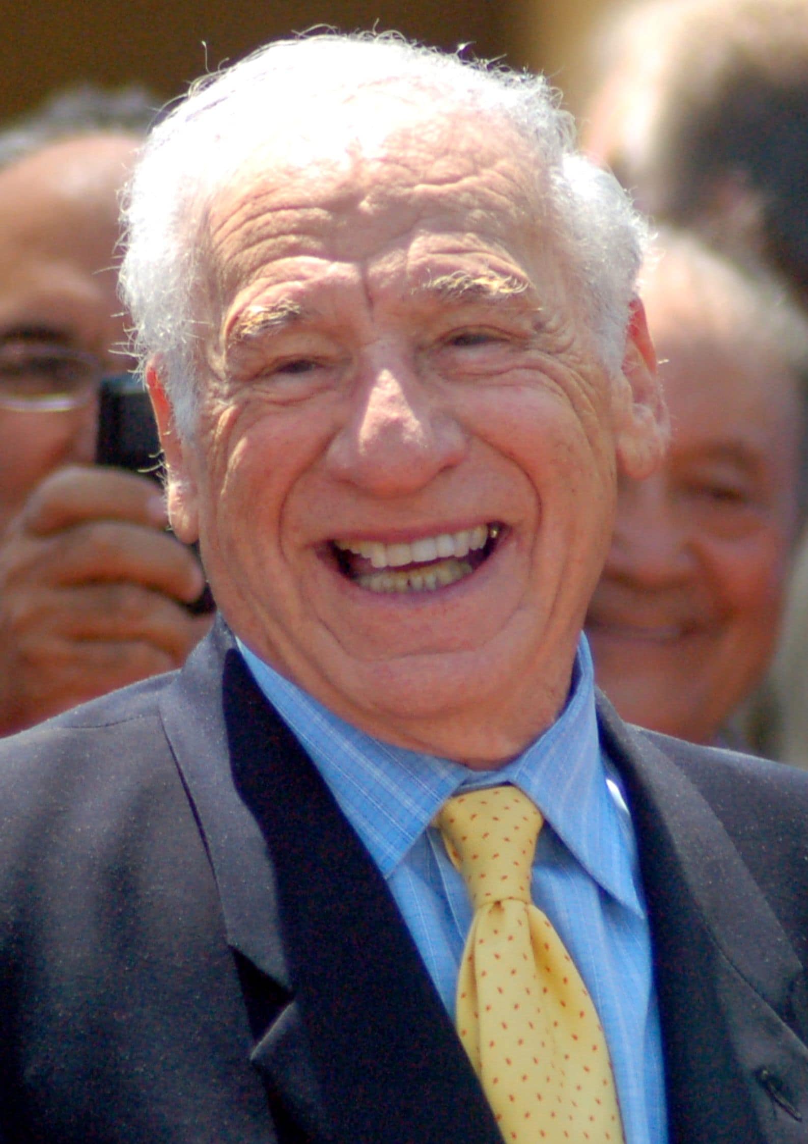 Candid photograph of Mel Brooks, American Jewish comedian and filmmaker known for Young Frankenstein and Blazing Saddles (1)