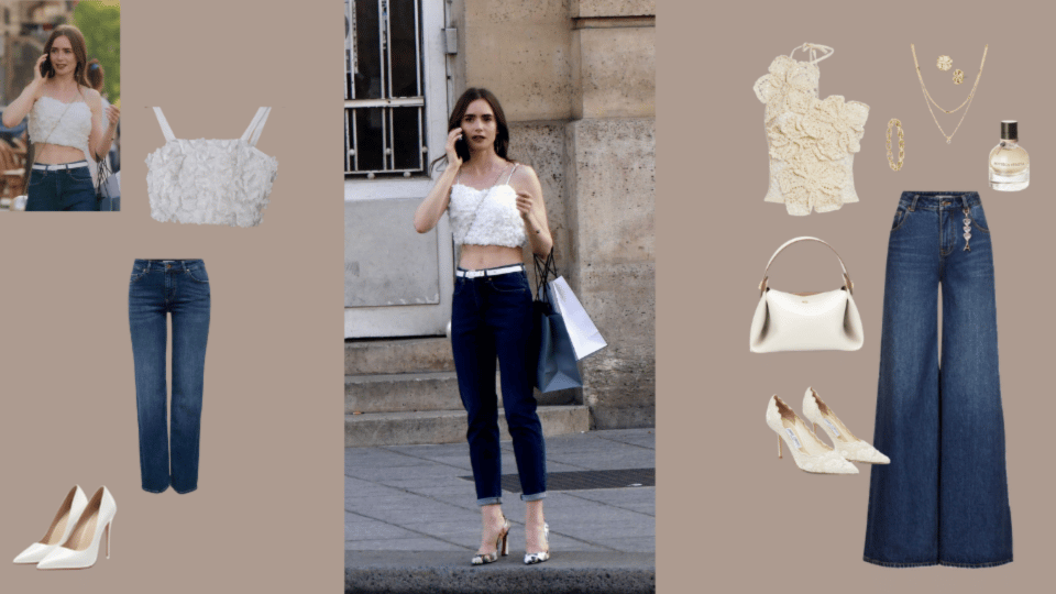 _Casual Denim + Floral Top + White Sandals