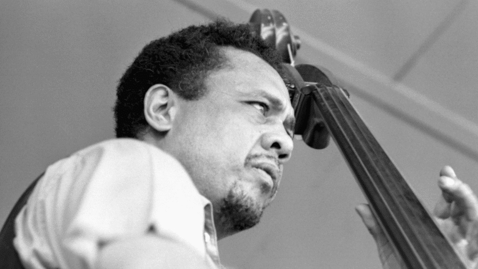 Charles Mingus playing double bassist