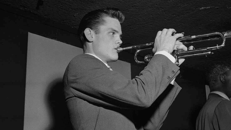 Chet Baker playing an instrument