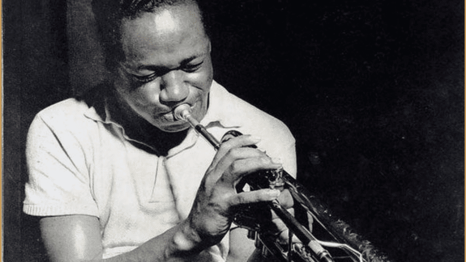 Clifford Brown playing trumpet