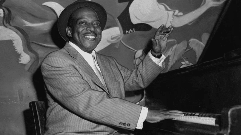 Count Basie playing piano