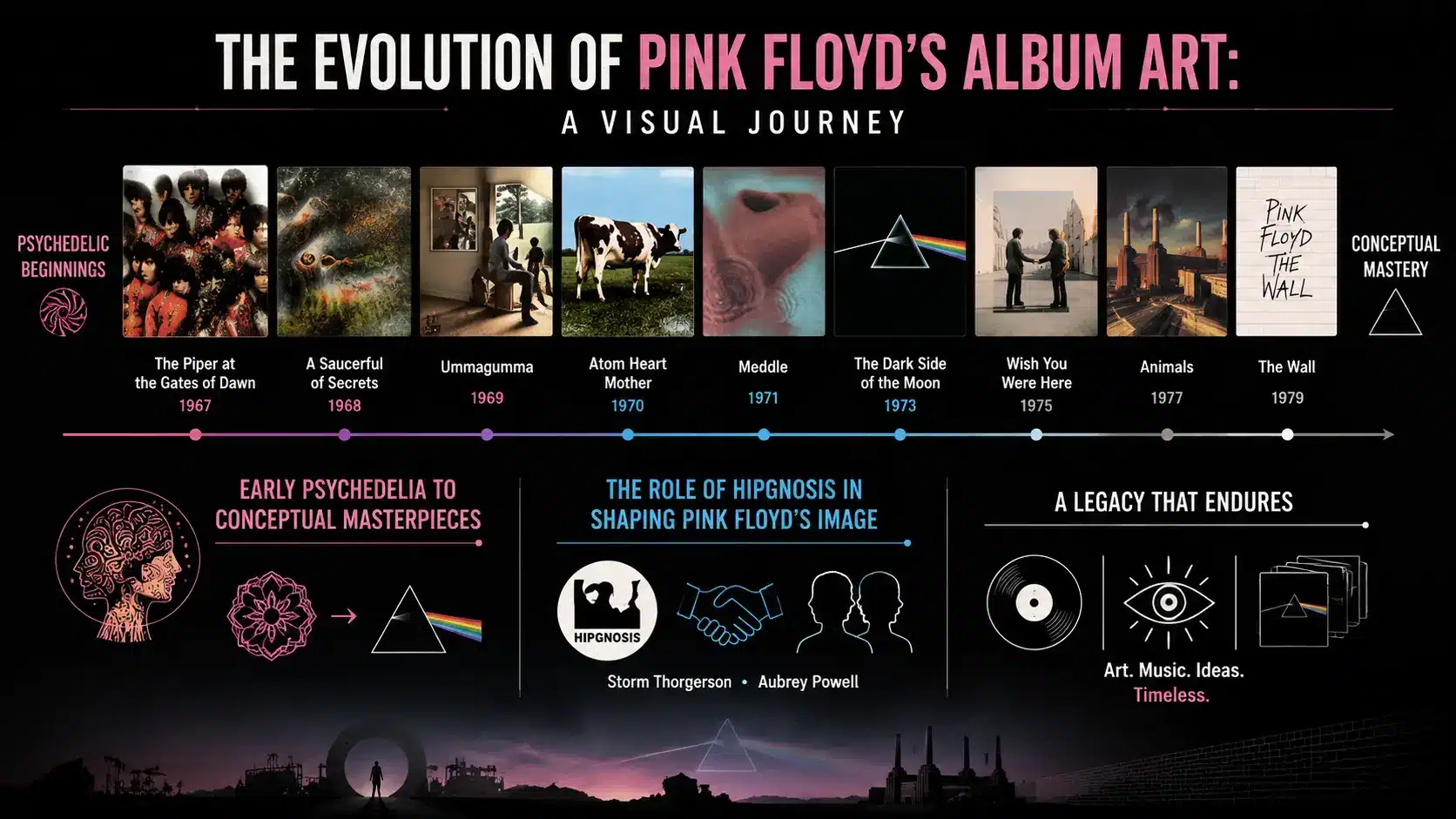 Tracing the Visual Journey of Pink Floyd's Iconic Album Covers