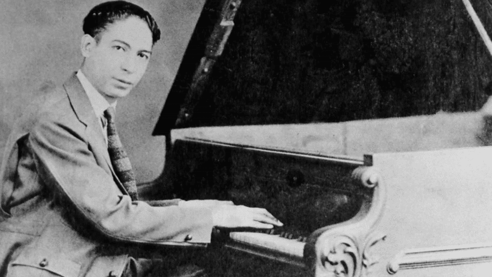 Jelly Roll Morton playing piano