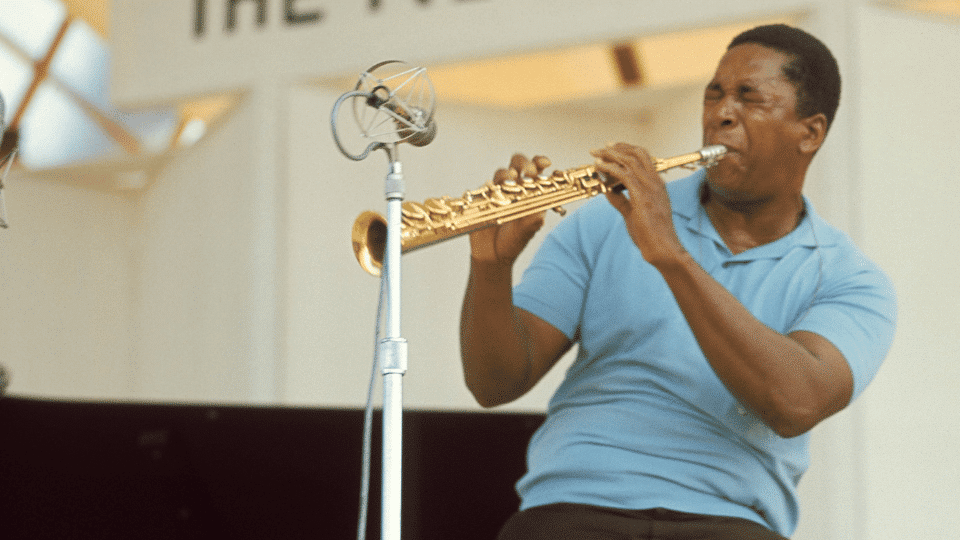 John Coltrane playing an instrument