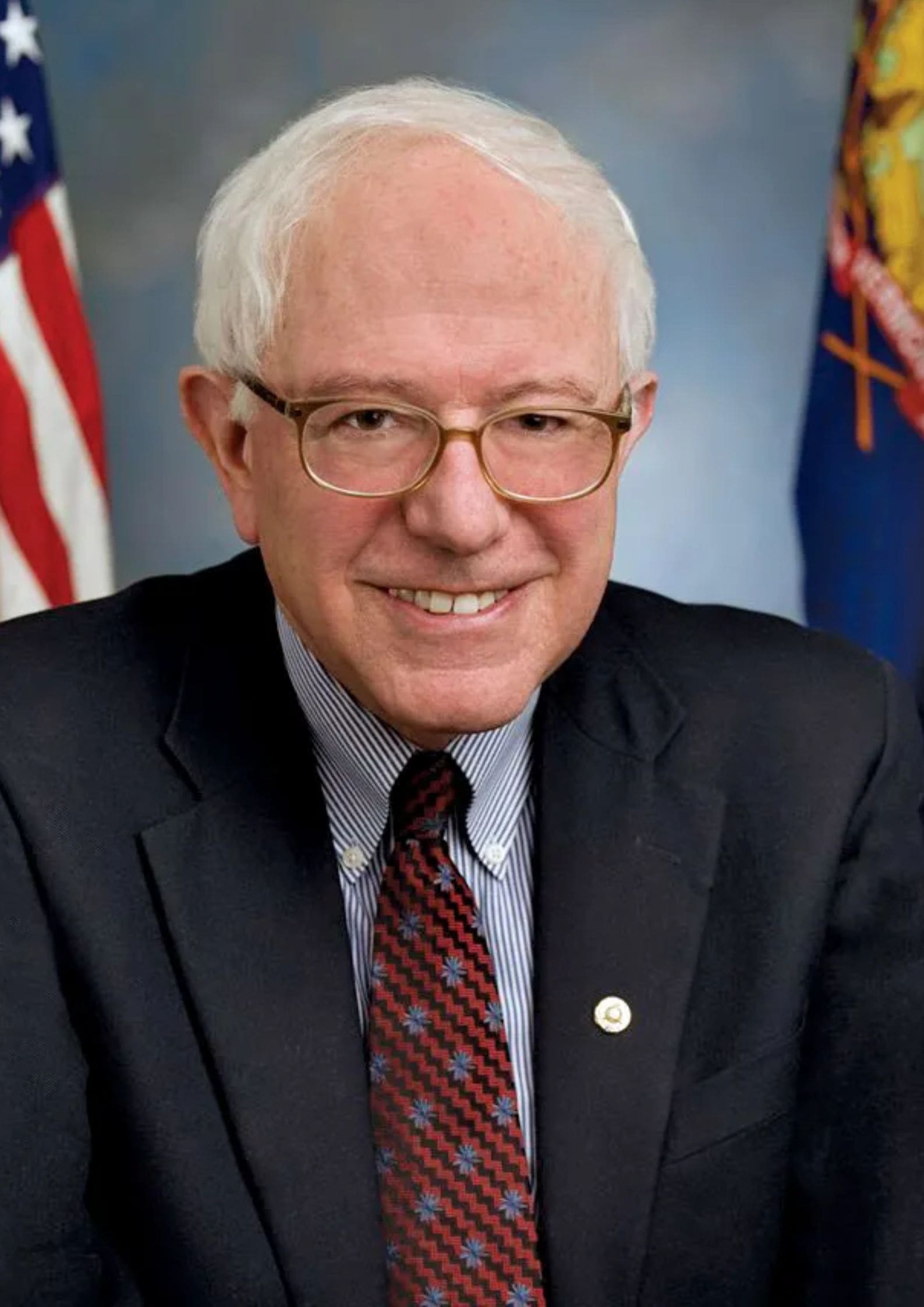 Official portrait photograph of Bernie Sanders, American Jewish senator known for his positions on healthcare, workers' rights, and economic equality (1)