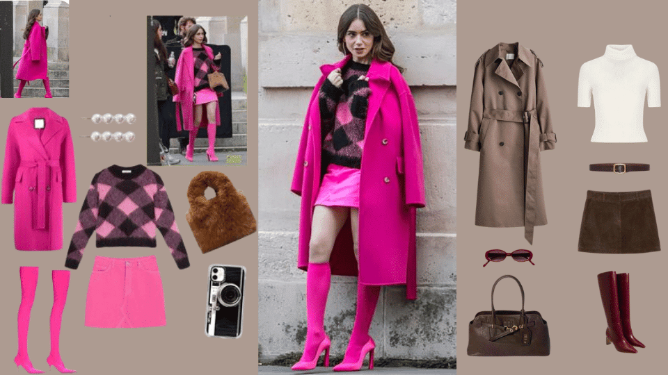 Pink Trench Coat + Matching Mini Skirt
