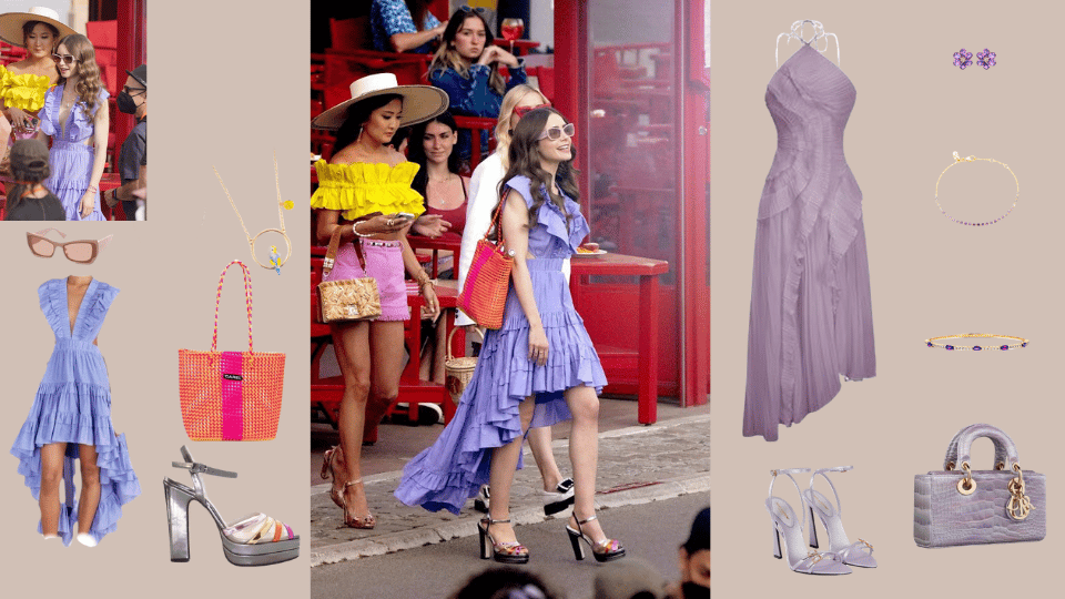 Purple High-Low Midi Dress + Sunglasses