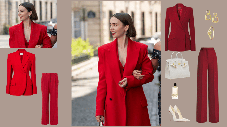 Red Power Blazer + Bold Top