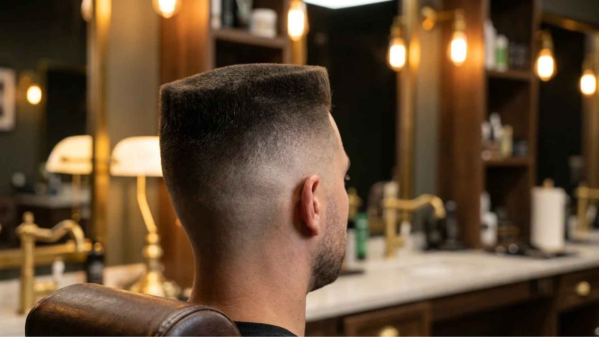 Man with skin fade haircut with flat top
