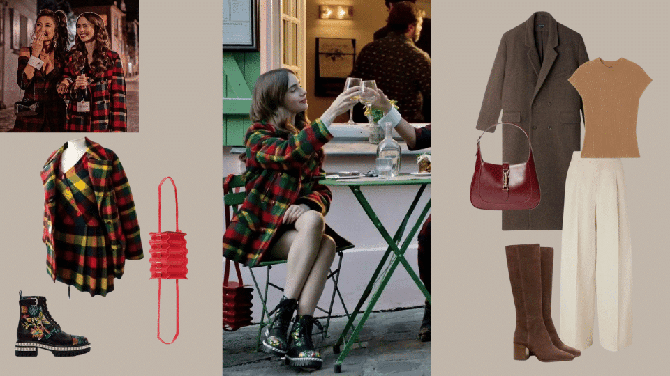 Structured Coat + Bright Handbag + Boots