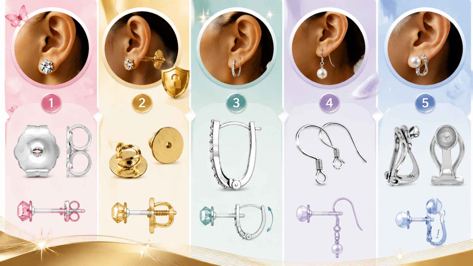 Types of earrings backs
