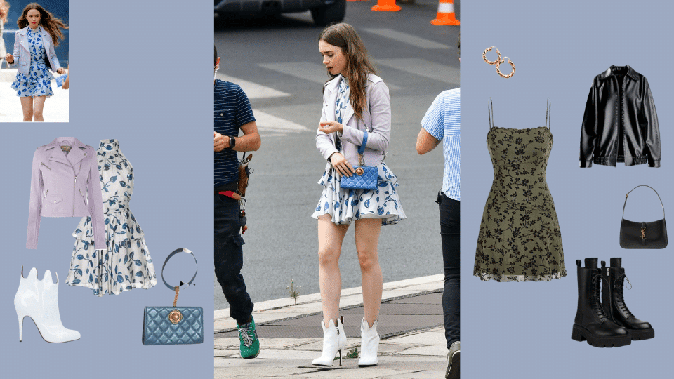 _White Floral Dress + White Leather Jacket