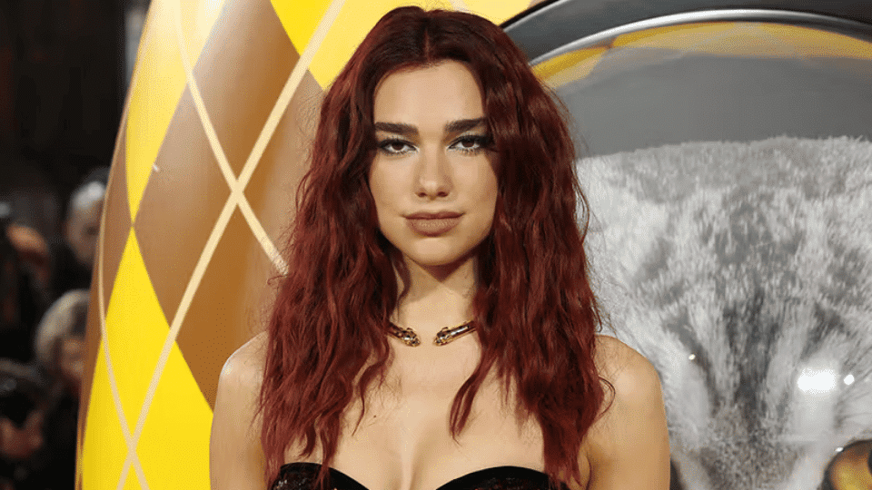 Dua Lipa in fully crimpled hair look at the Argylle premiere