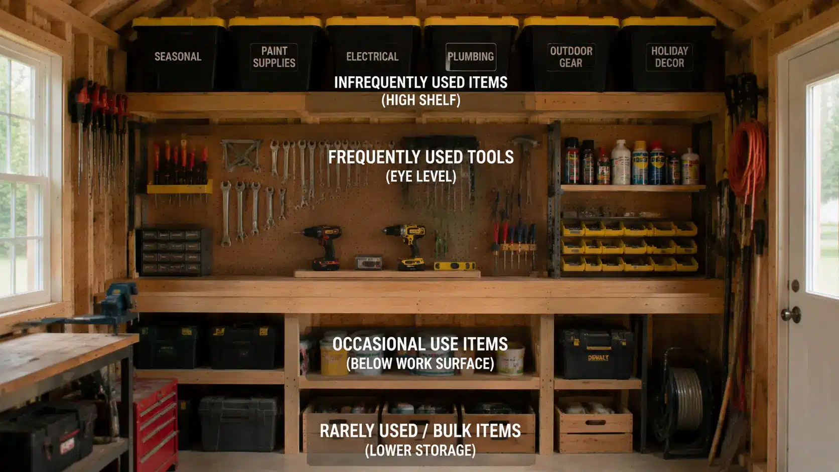 Frequently used items at eye level