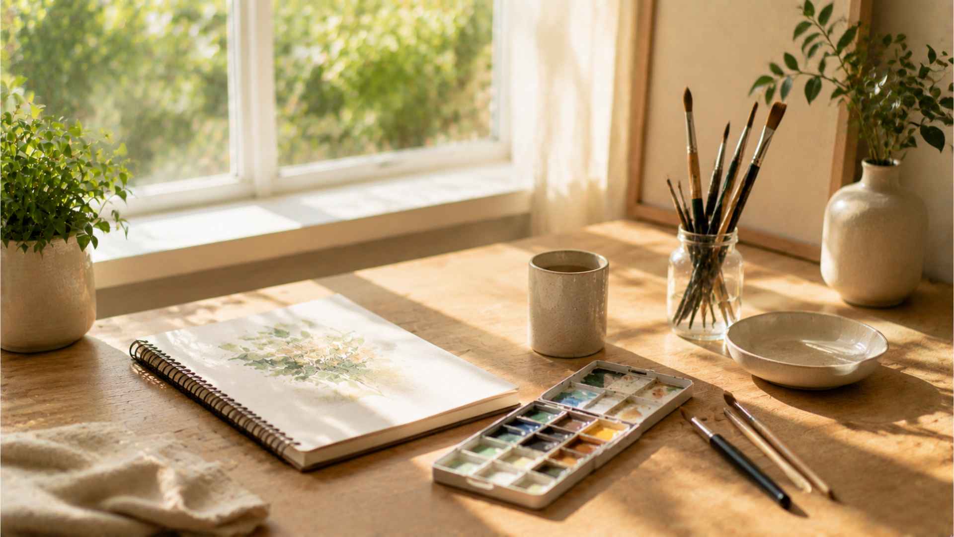 Workspace for painting and creative hobbies