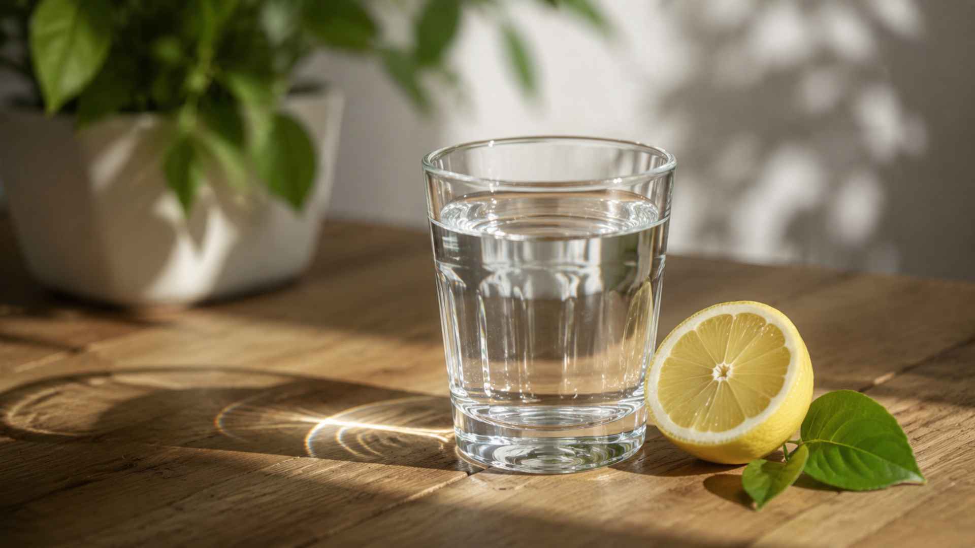 Glass of water symbolizing hydration and wellness