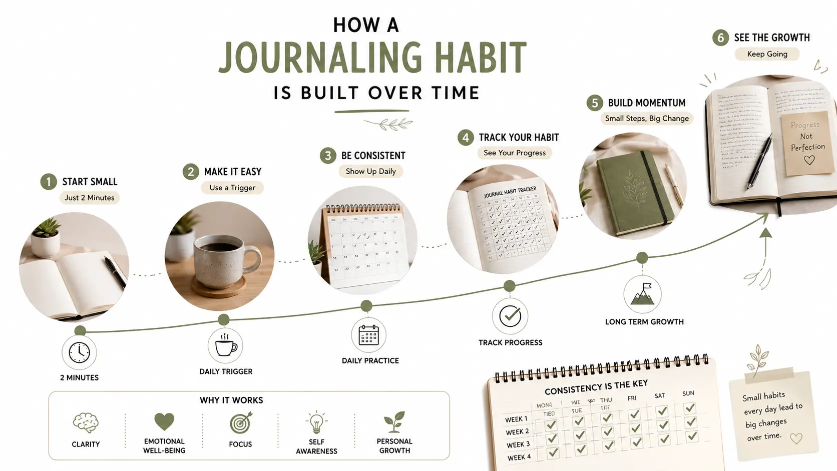 Infographic showing a simple routine and consistency strategies