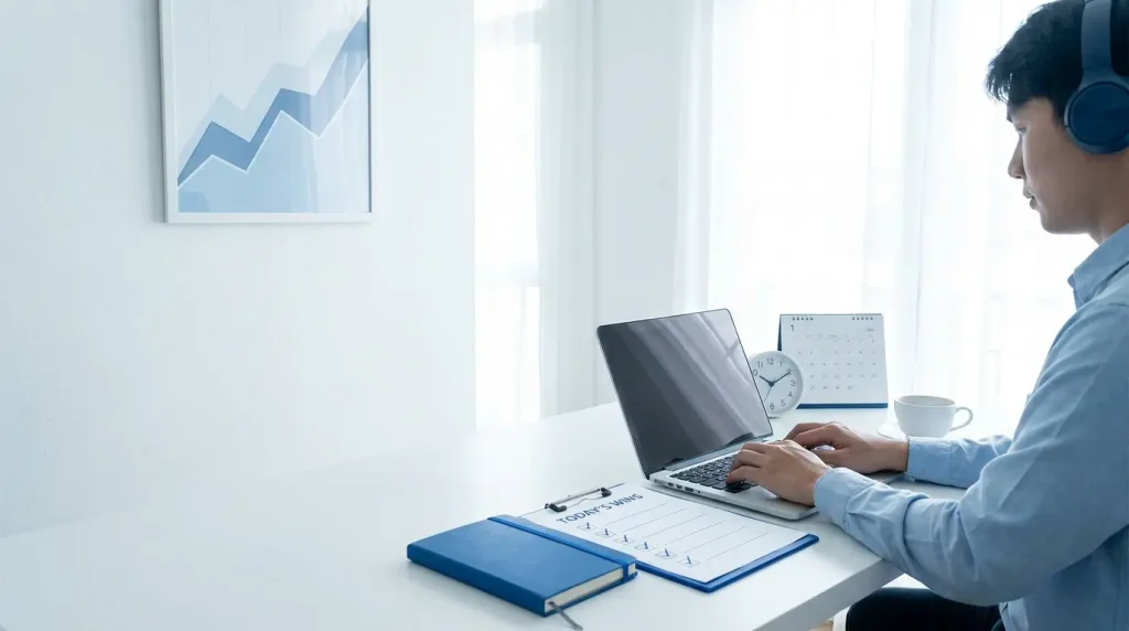 Organized workspace showing productivity tools and task planning