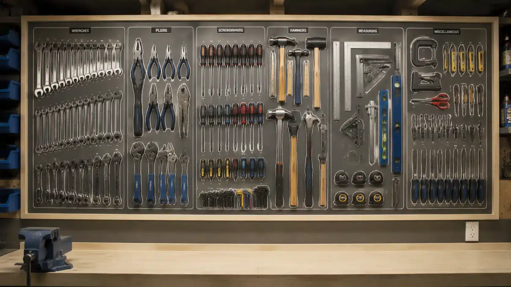 Shadow board for hand tools