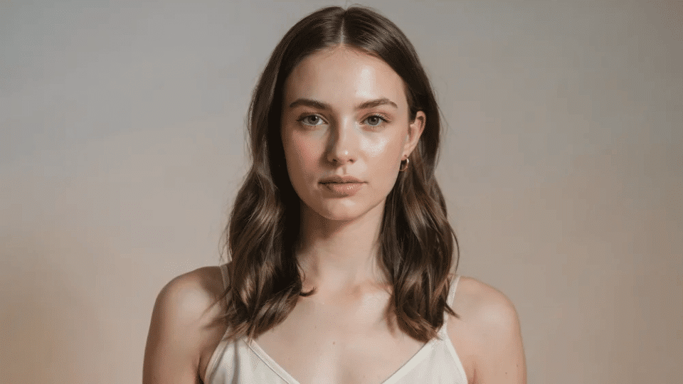 Soft loose waves with middle part, natural flowing Y2K soft glam hairstyle with relaxed early 2000s vibe look