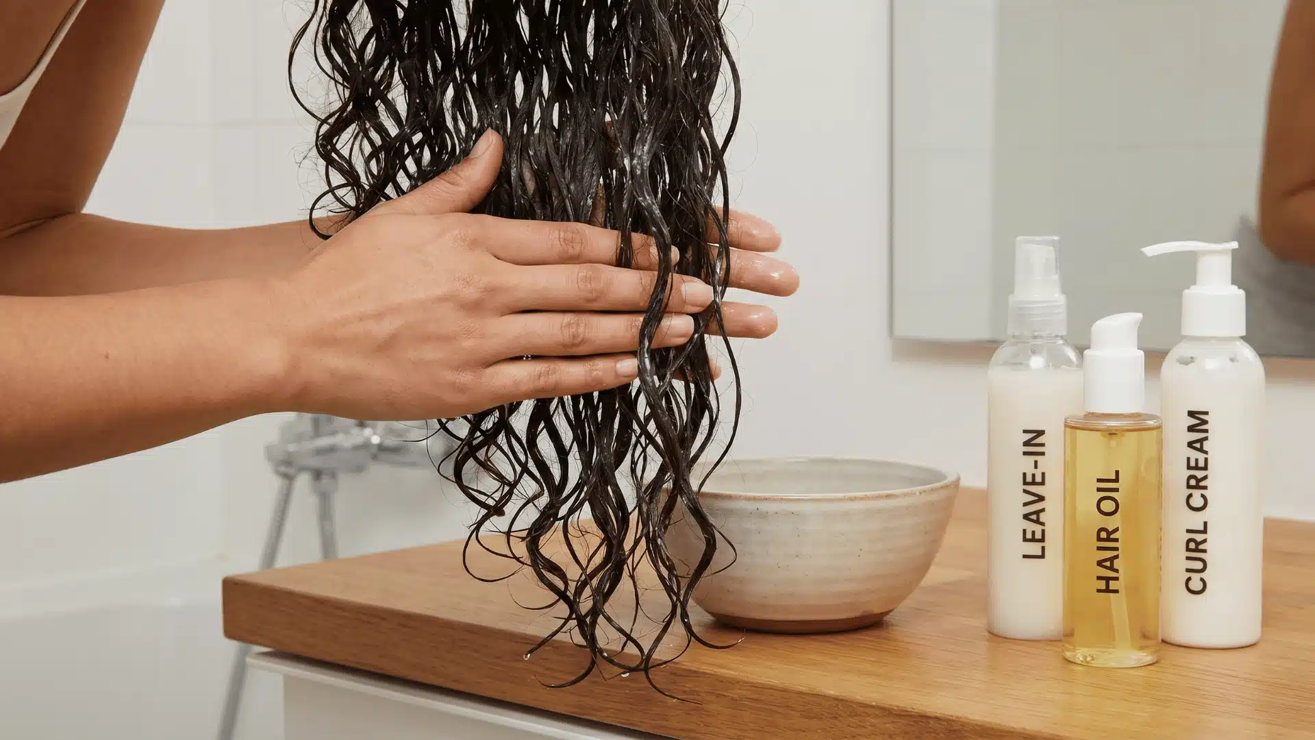 Showing how to apply styling products one by one