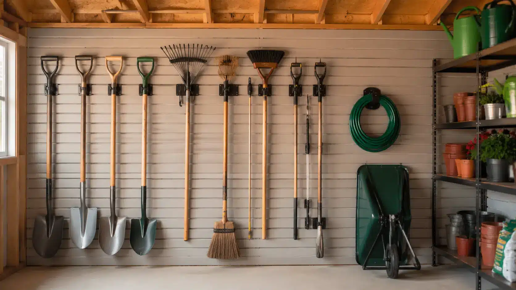 Vertical storage for garden tools