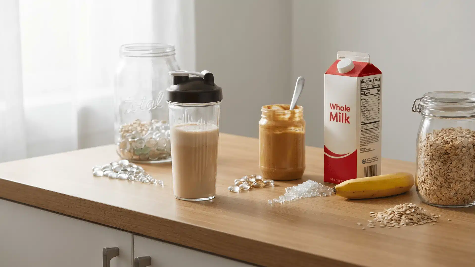 Protein shake ingredients showing hidden calorie sources in diet.