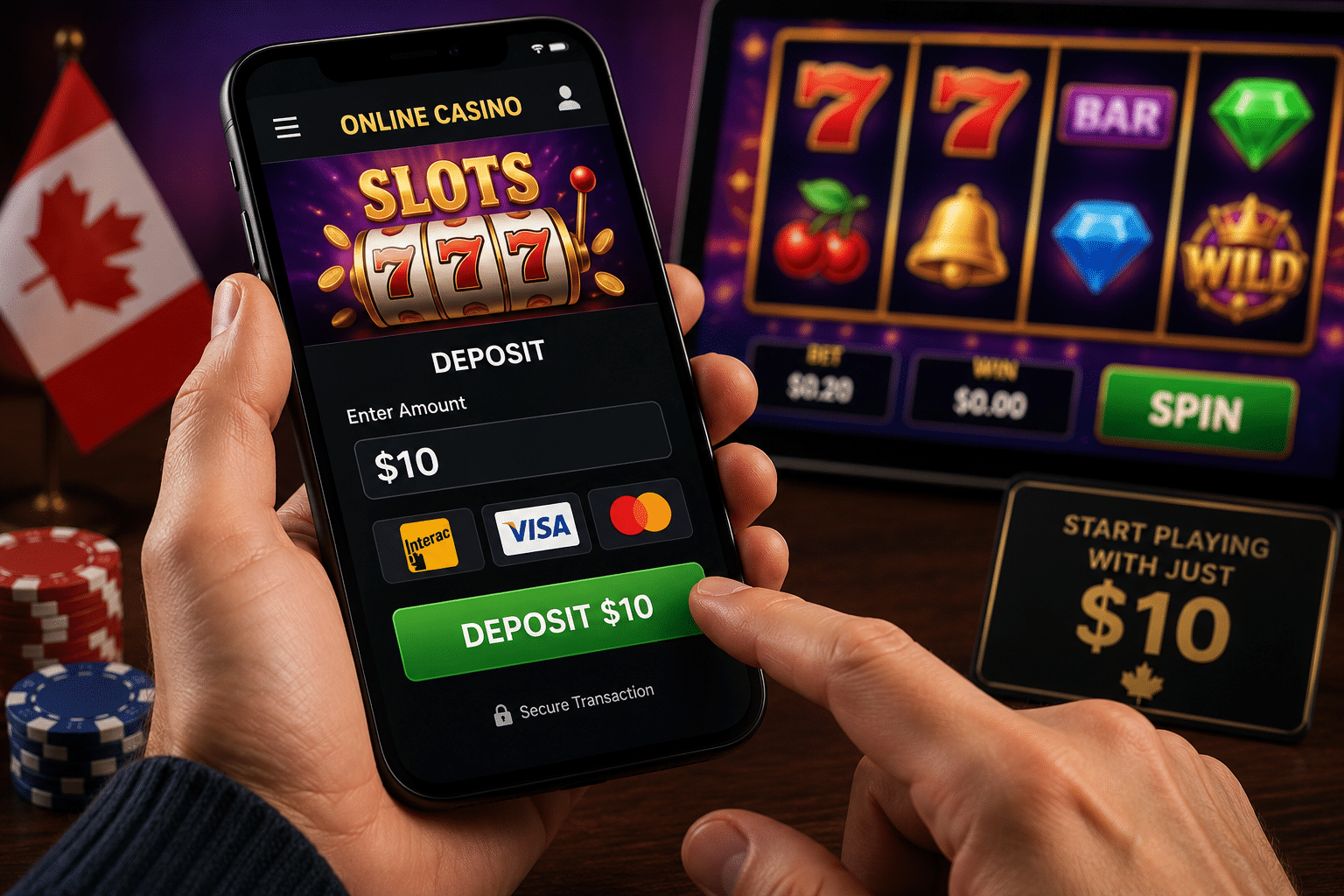 Playing at $10 Deposit Casinos in Canada on Mobile