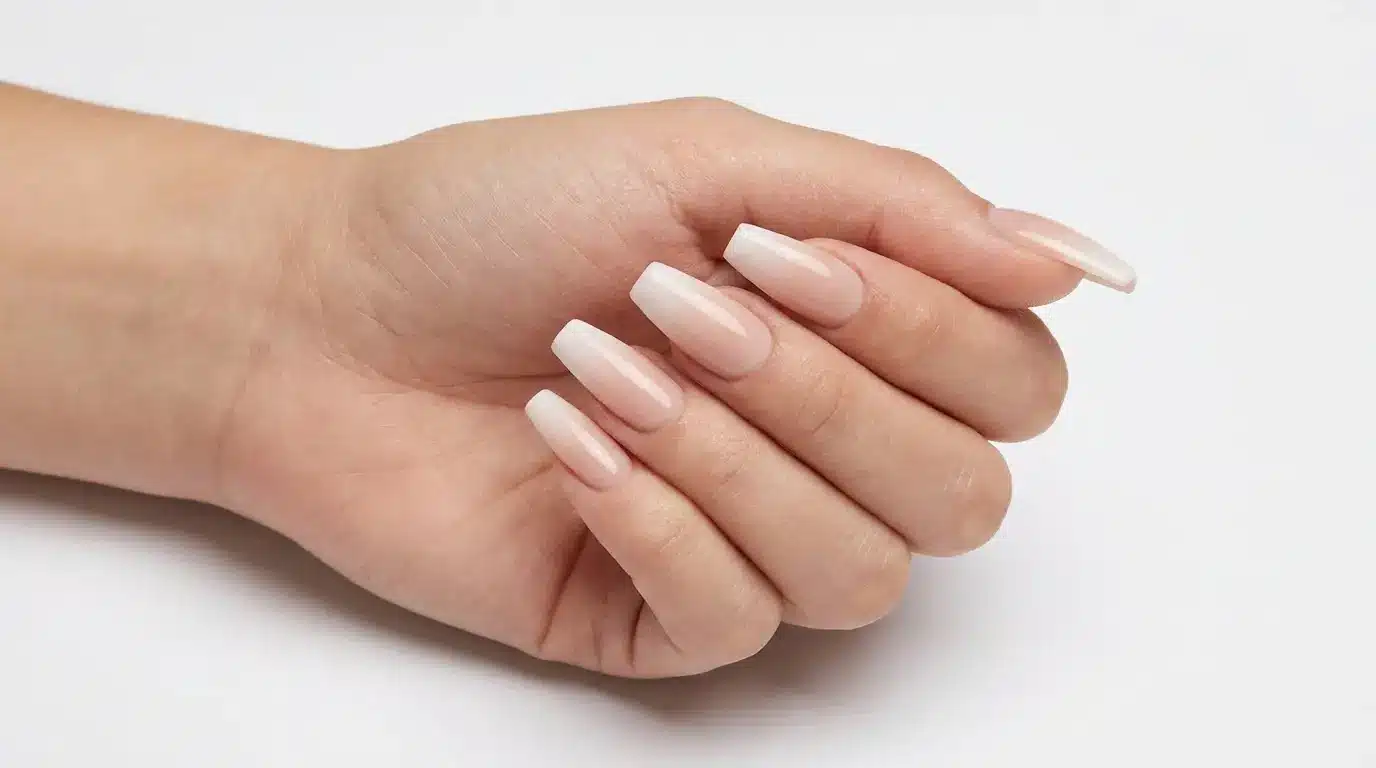 Coffin nails on wide nail beds