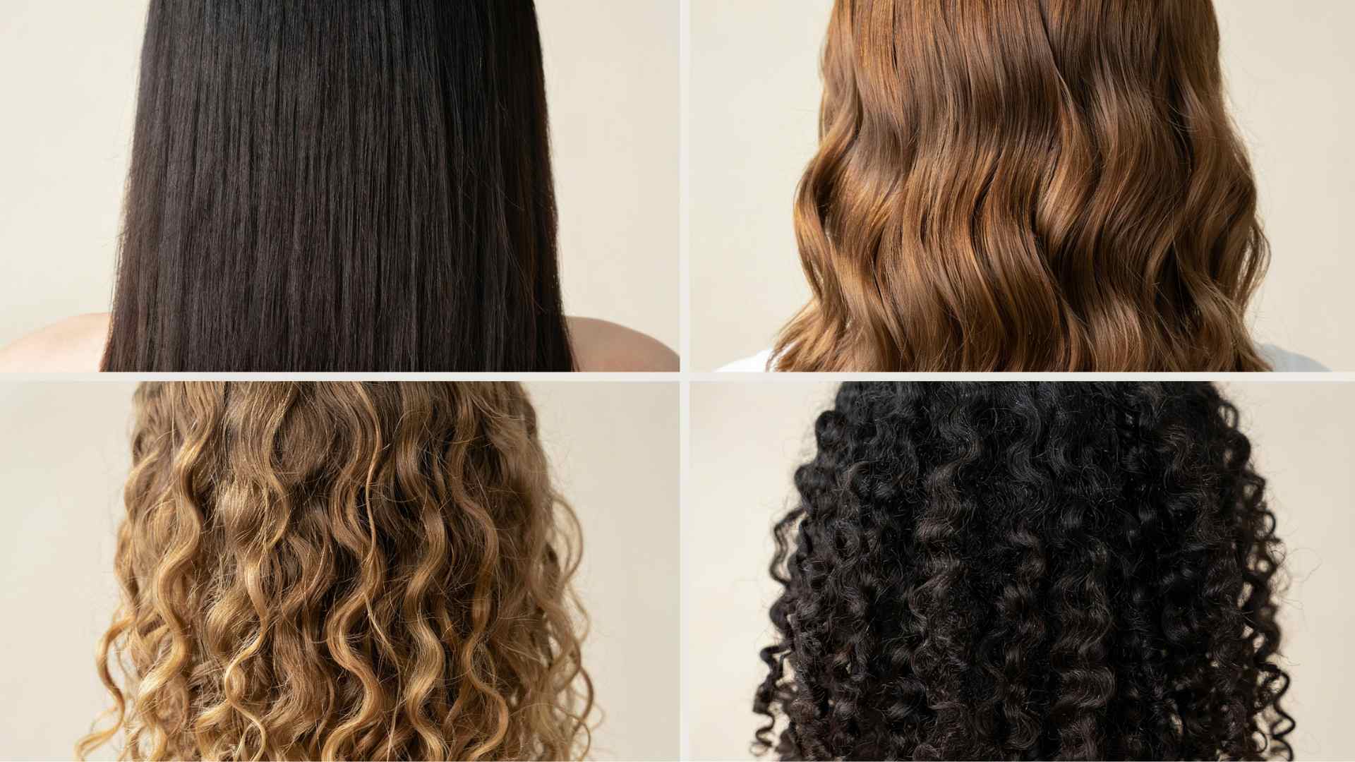 Hair gloss results across straight wavy curly and coily hair types