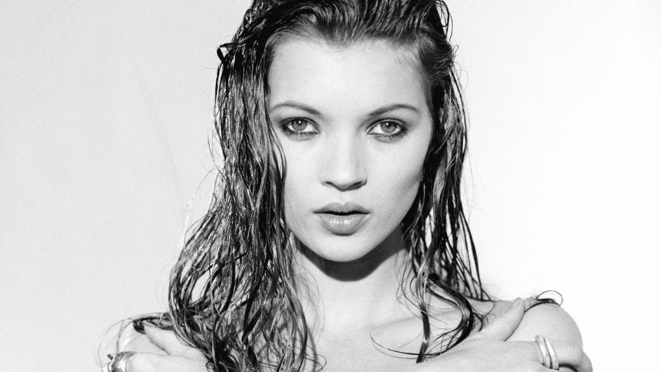 Kate Moss in a smudged kohl eyeliner look