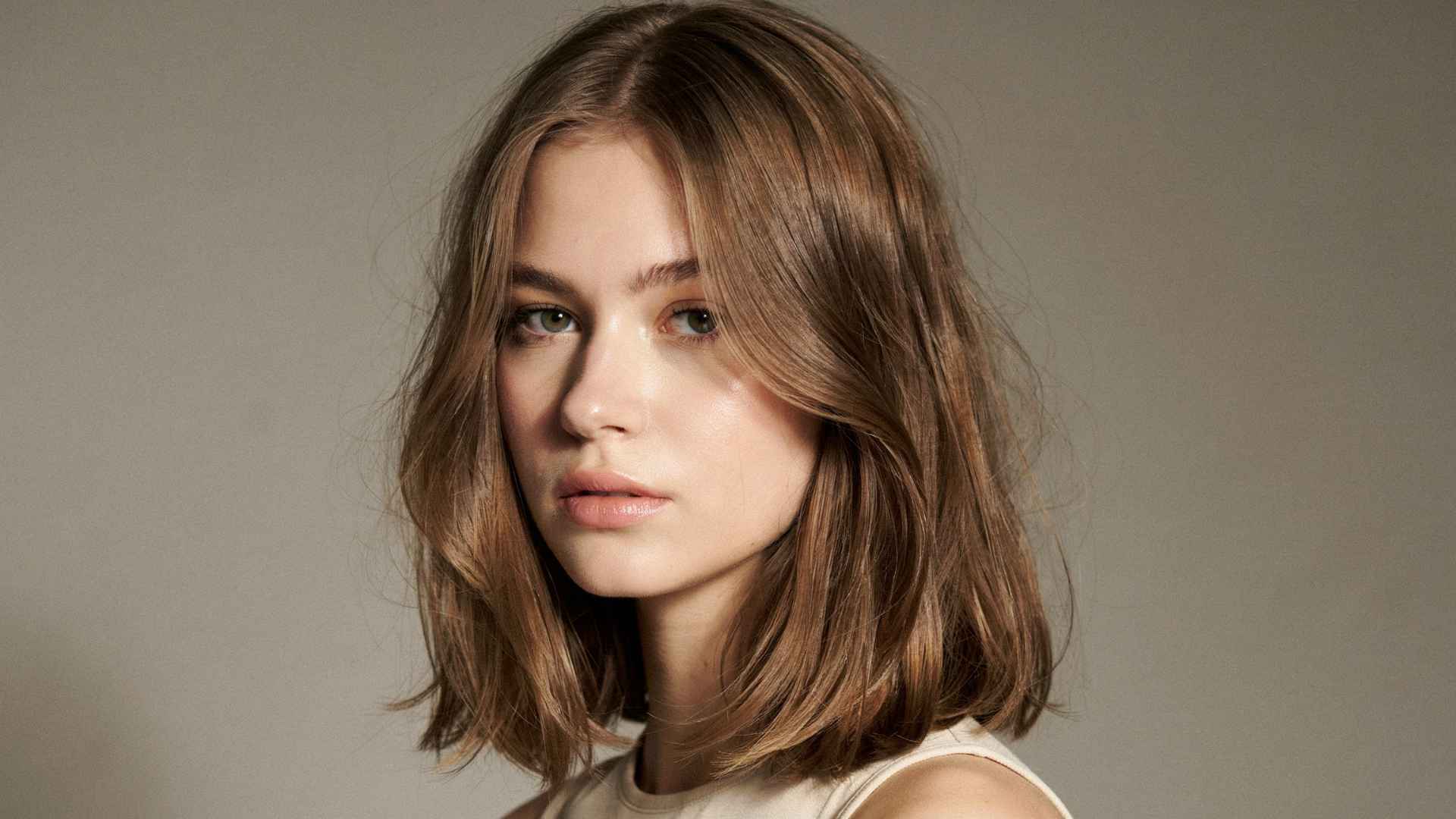 Close-up of a long layered bob with soft blended ends and natural movement.
