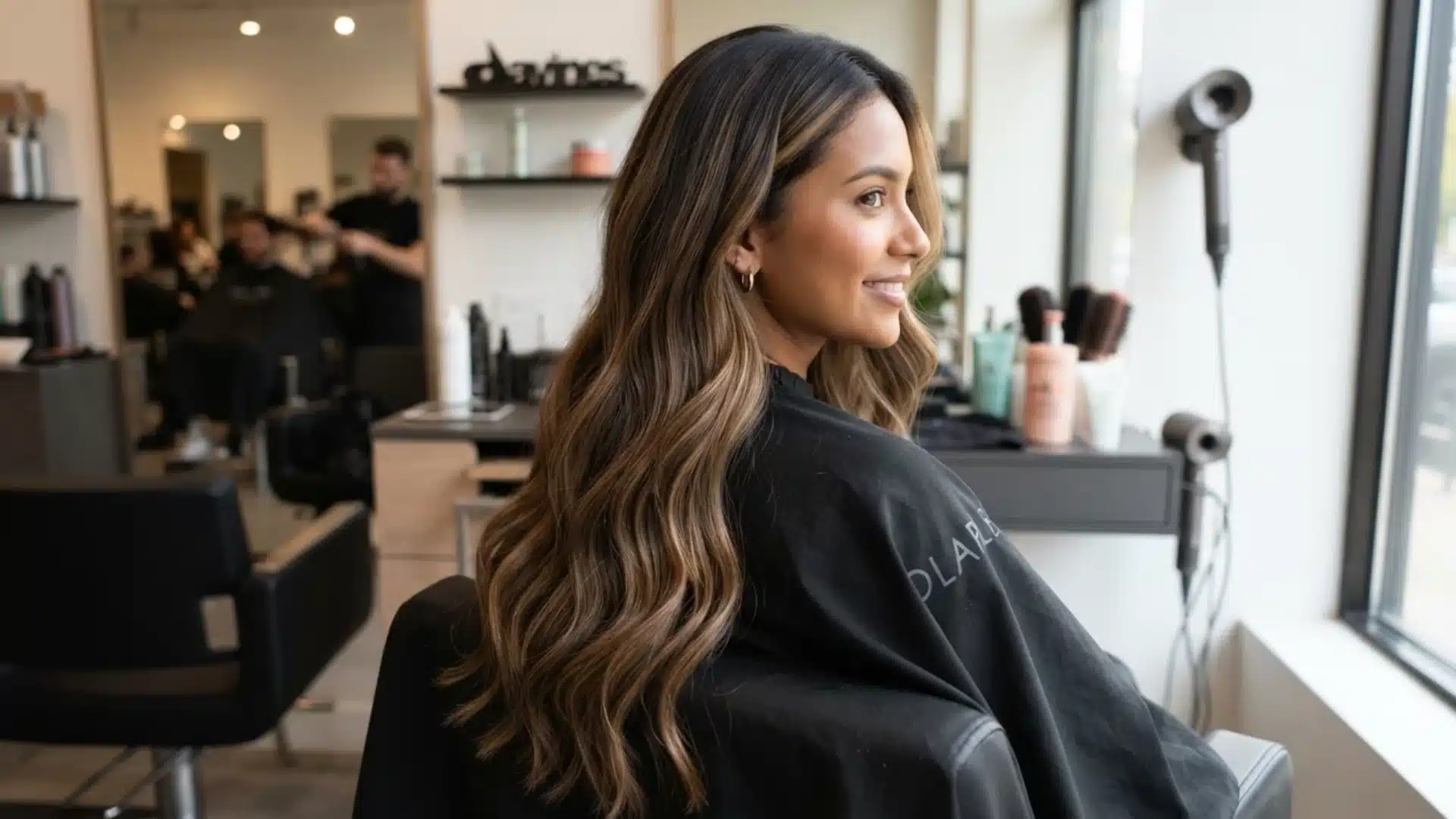 highlighted hair strands with darker reverse balayage lowlights blended through